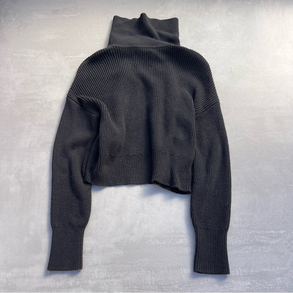 Abercrombie & Fitch Black Zip-Up Ribbed Sweater - Picture 4 of 7